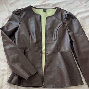 SHEIN Brown Faux Leather Jacket